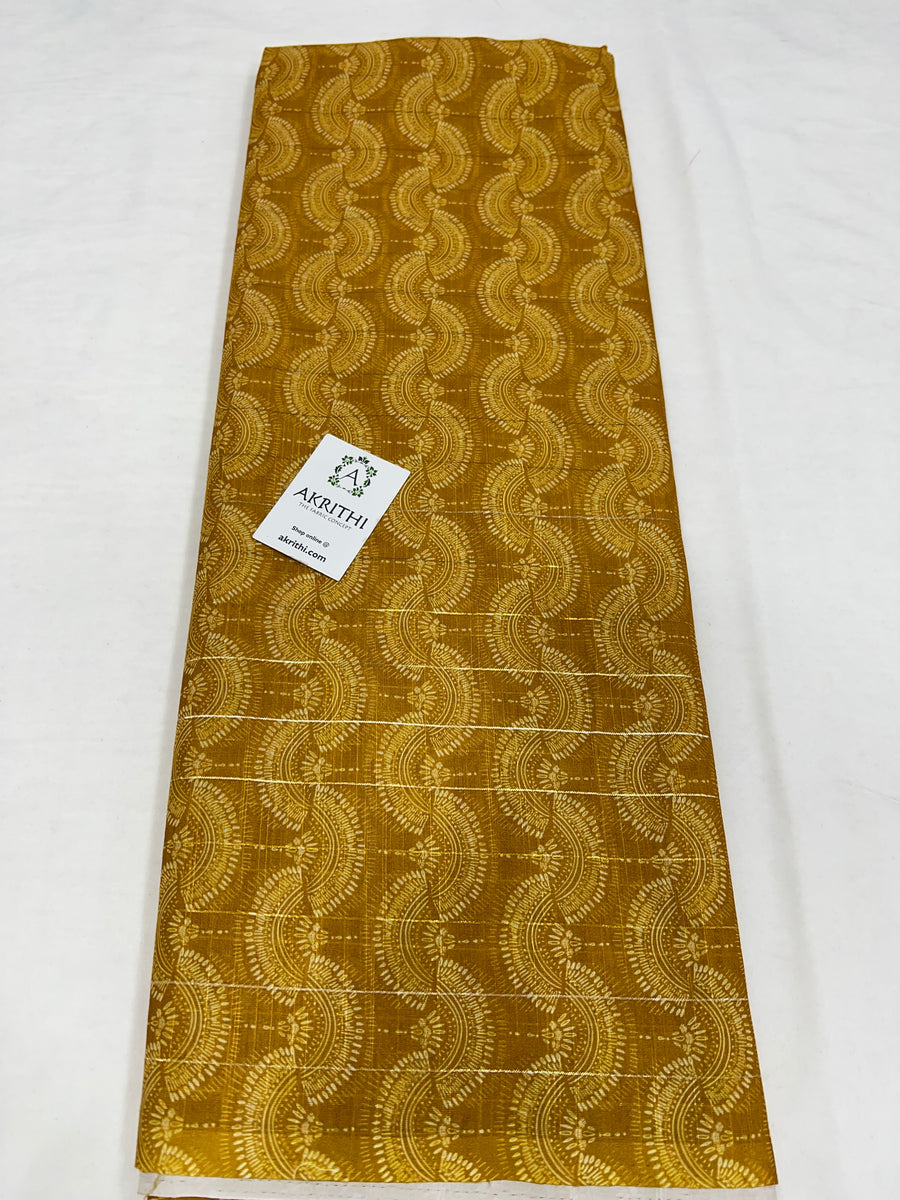 Digital printed munga fabric with Zari lines