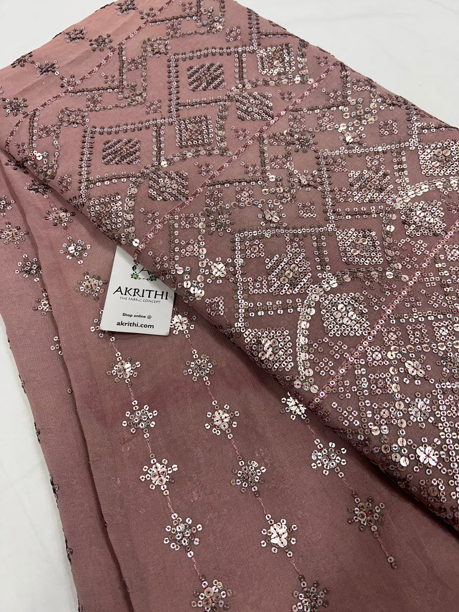 Embroidered pure Georgette fabric