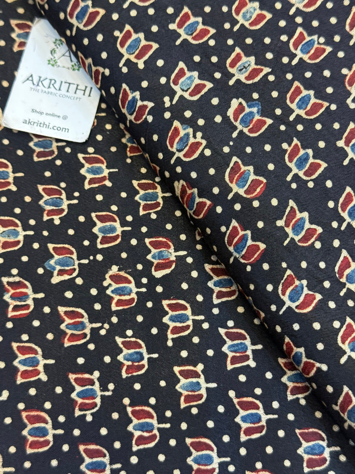 Ajrakh pure mashru silk fabric