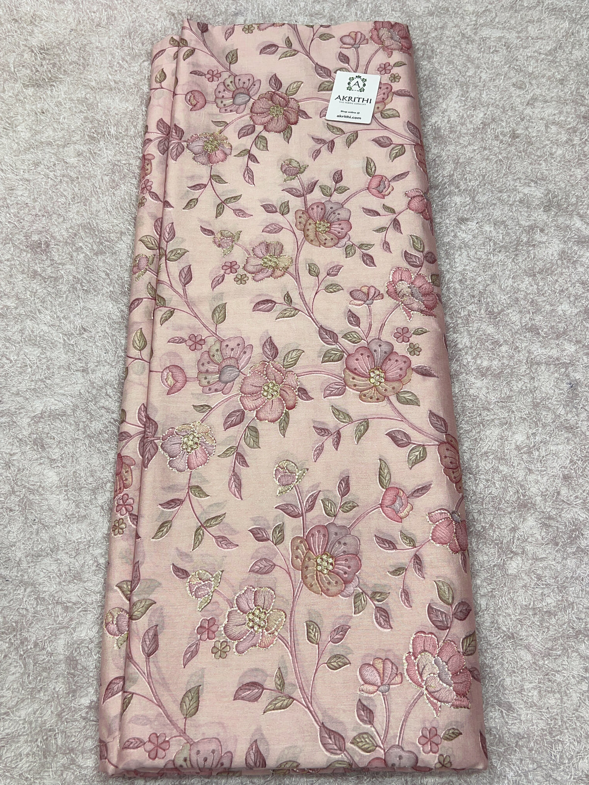 Embroidered Pure Munga Silk Fabric
