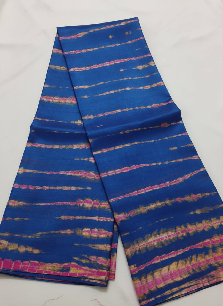 Shibori tie and dye pure soft silk fabric