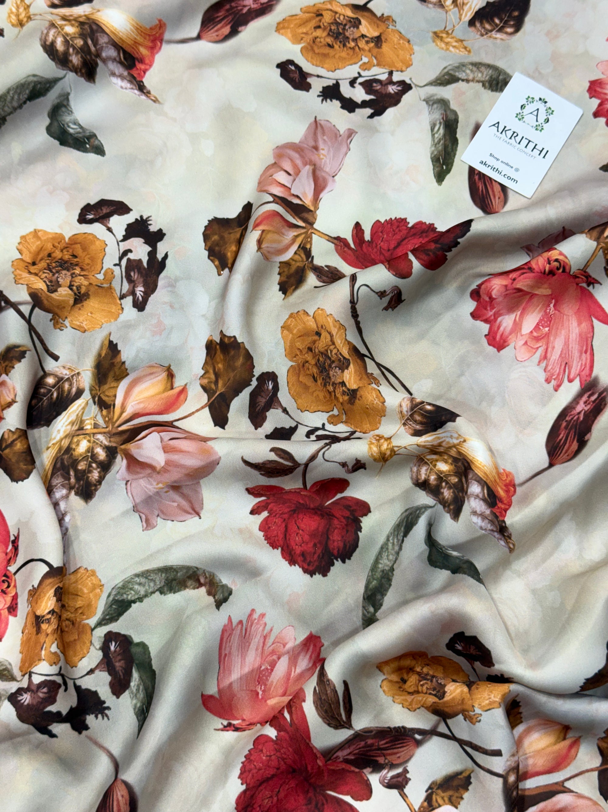 Digital printed modal satin fabric