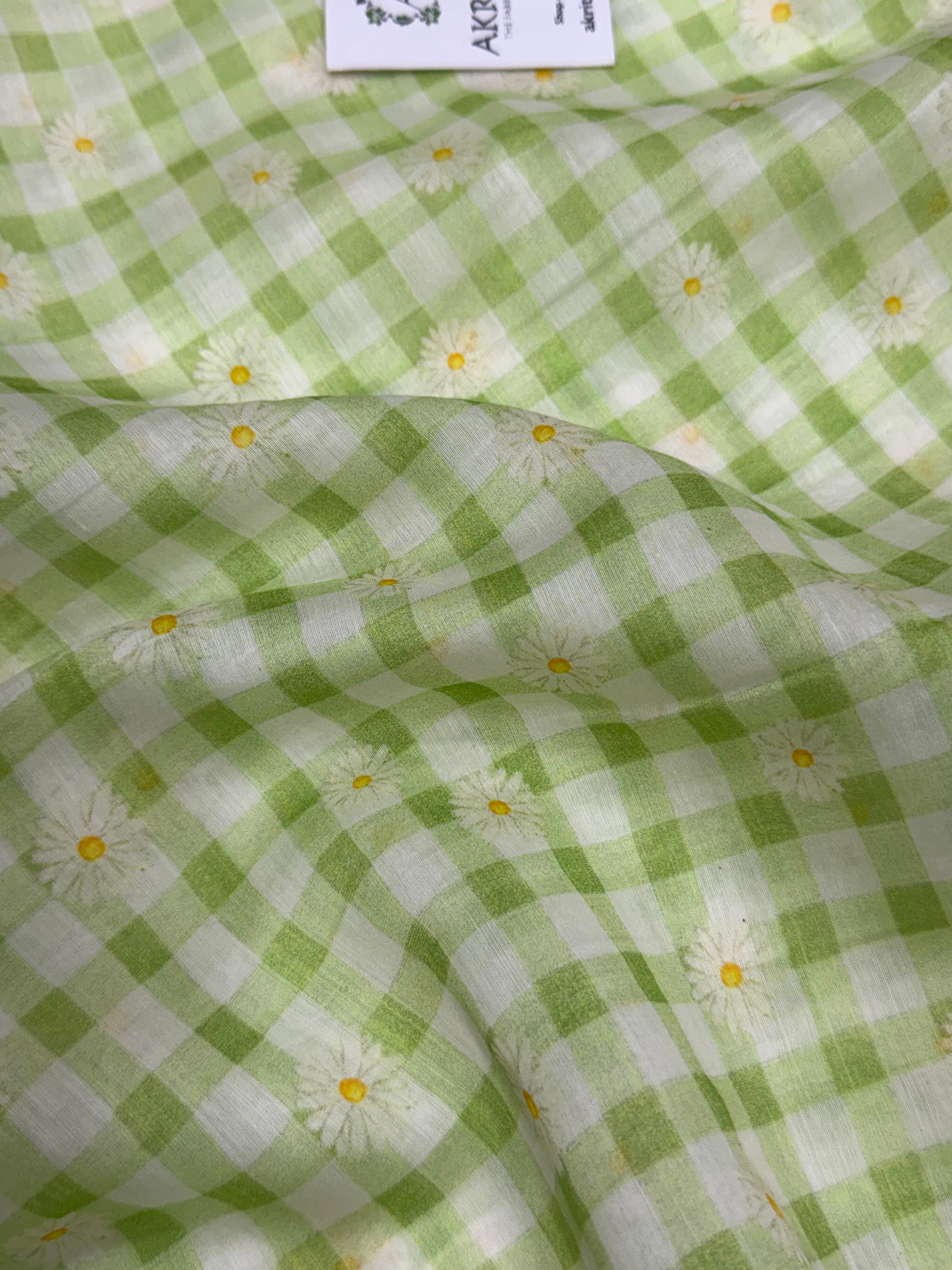 Floral Printed Pure mul chanderi fabric