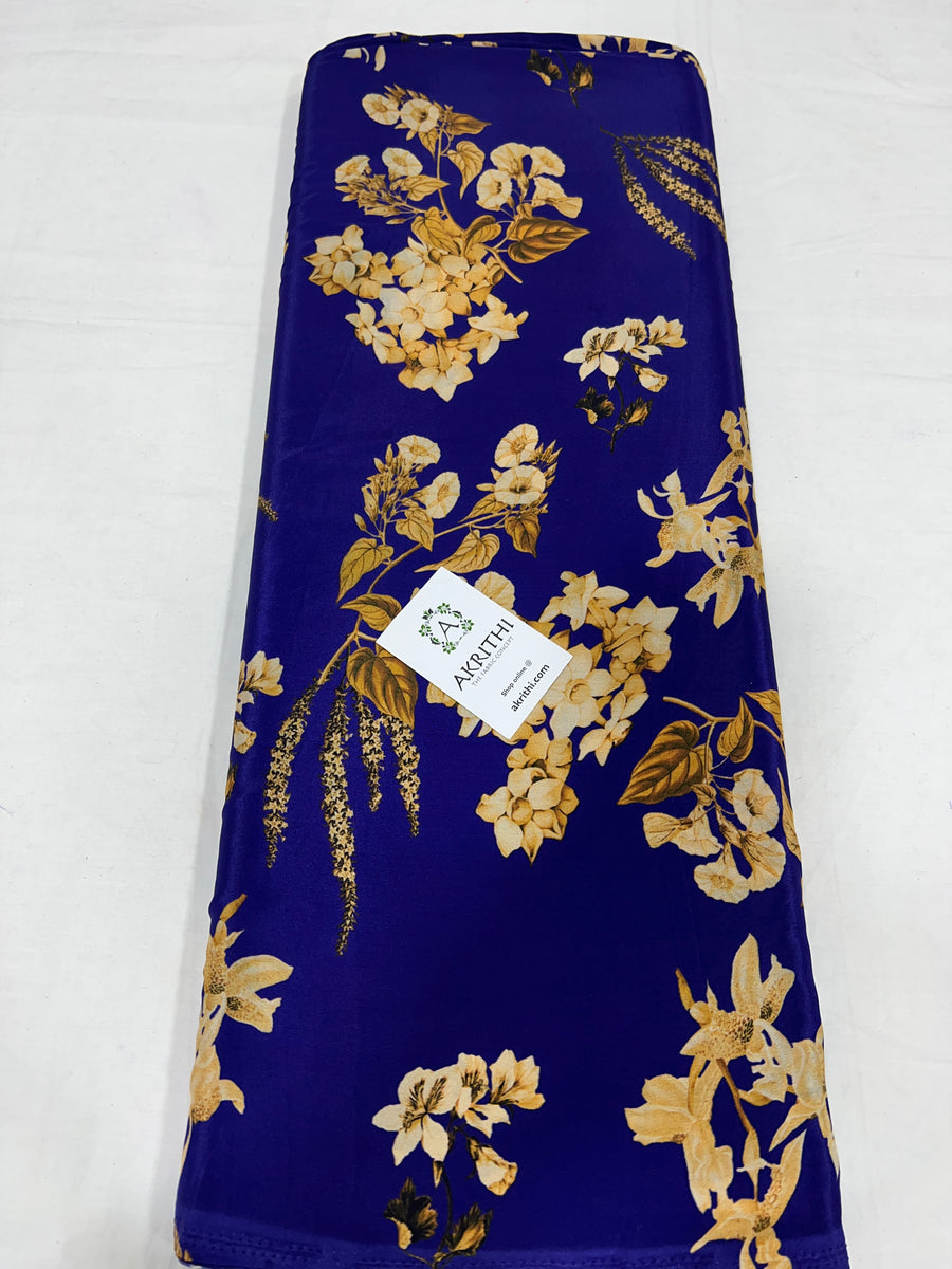 Digital floral printed mysore crepe fabric