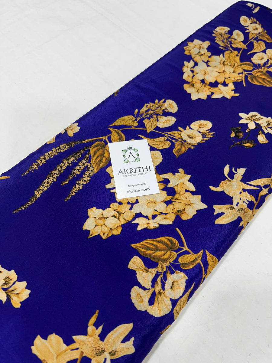 Digital floral printed mysore crepe fabric