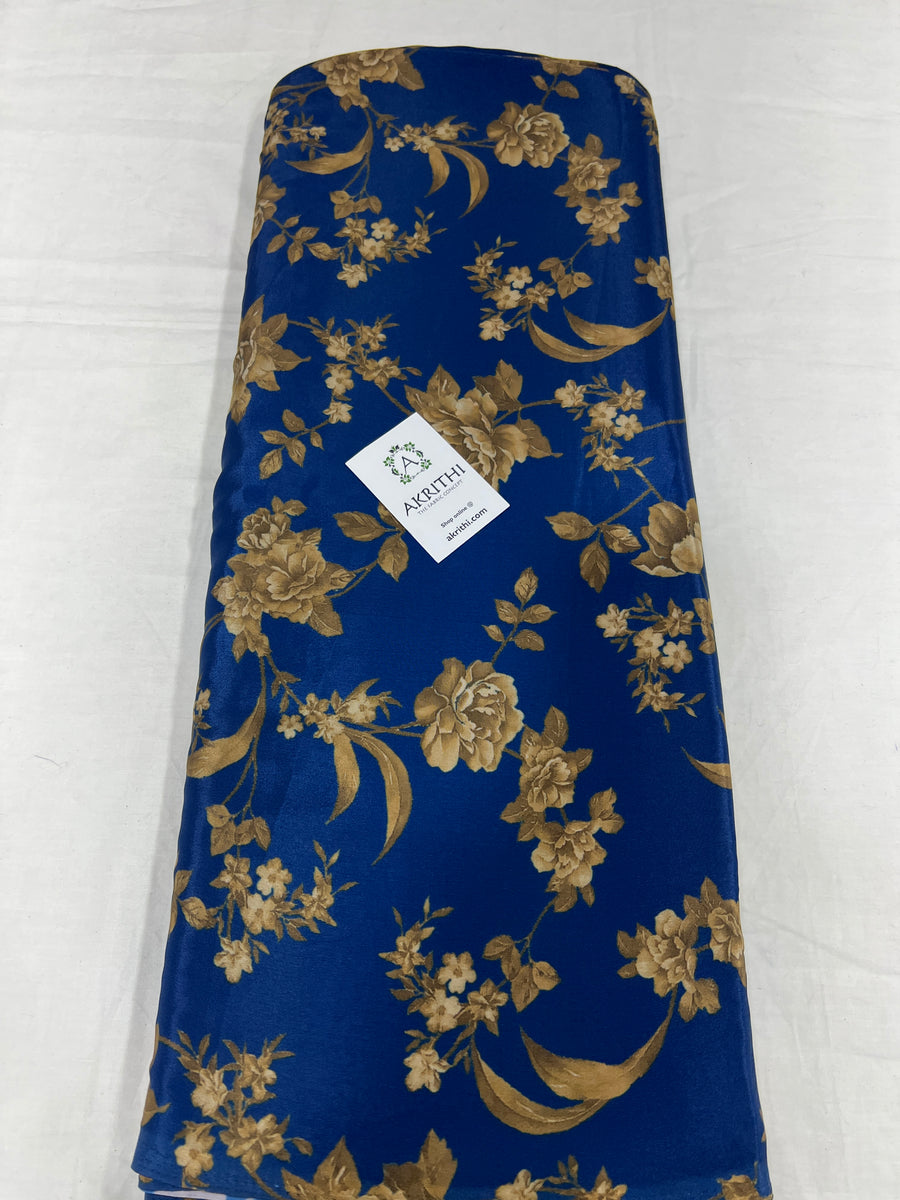 Digital floral printed mysore crepe fabric