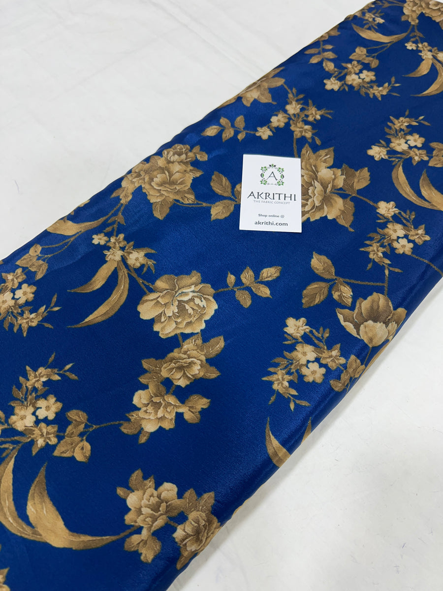 Digital floral printed mysore crepe fabric