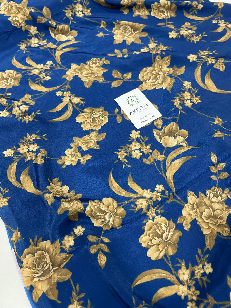 Digital floral printed mysore crepe fabric