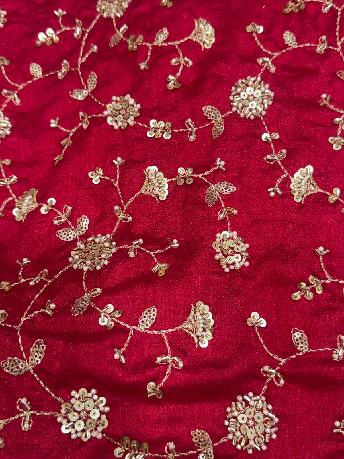Embroidered chinon fabric
