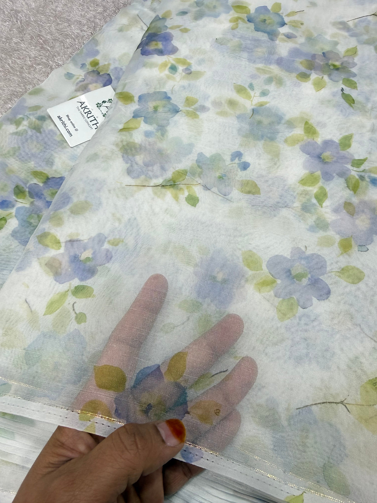 Digital floral Printed organza fabric