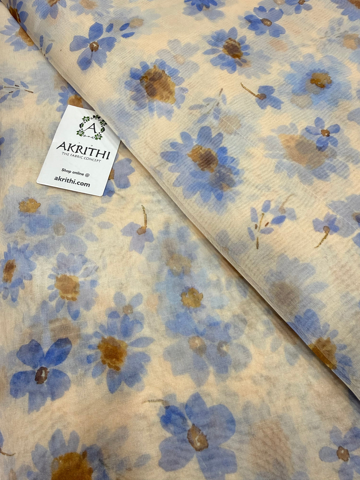 Digital floral Printed organza fabric
