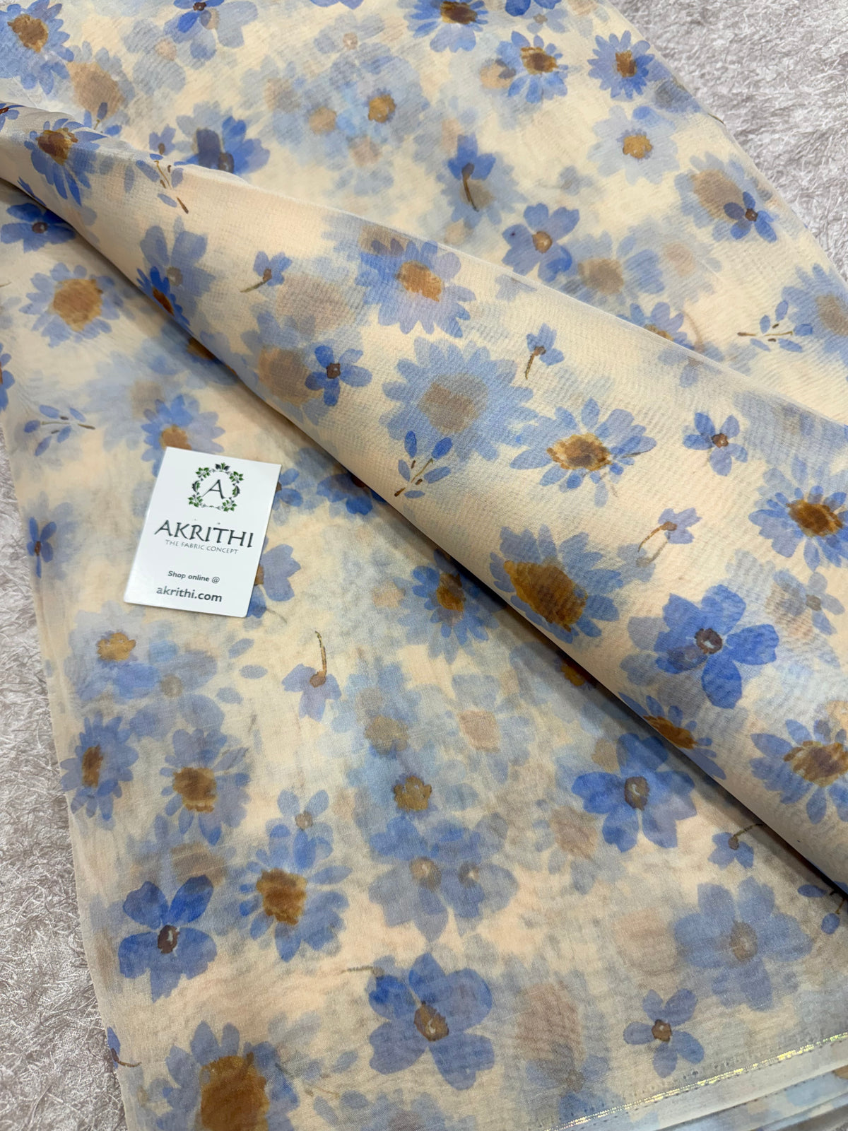 Digital floral Printed organza fabric