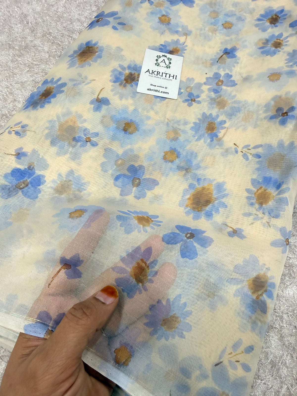 Digital floral Printed organza fabric