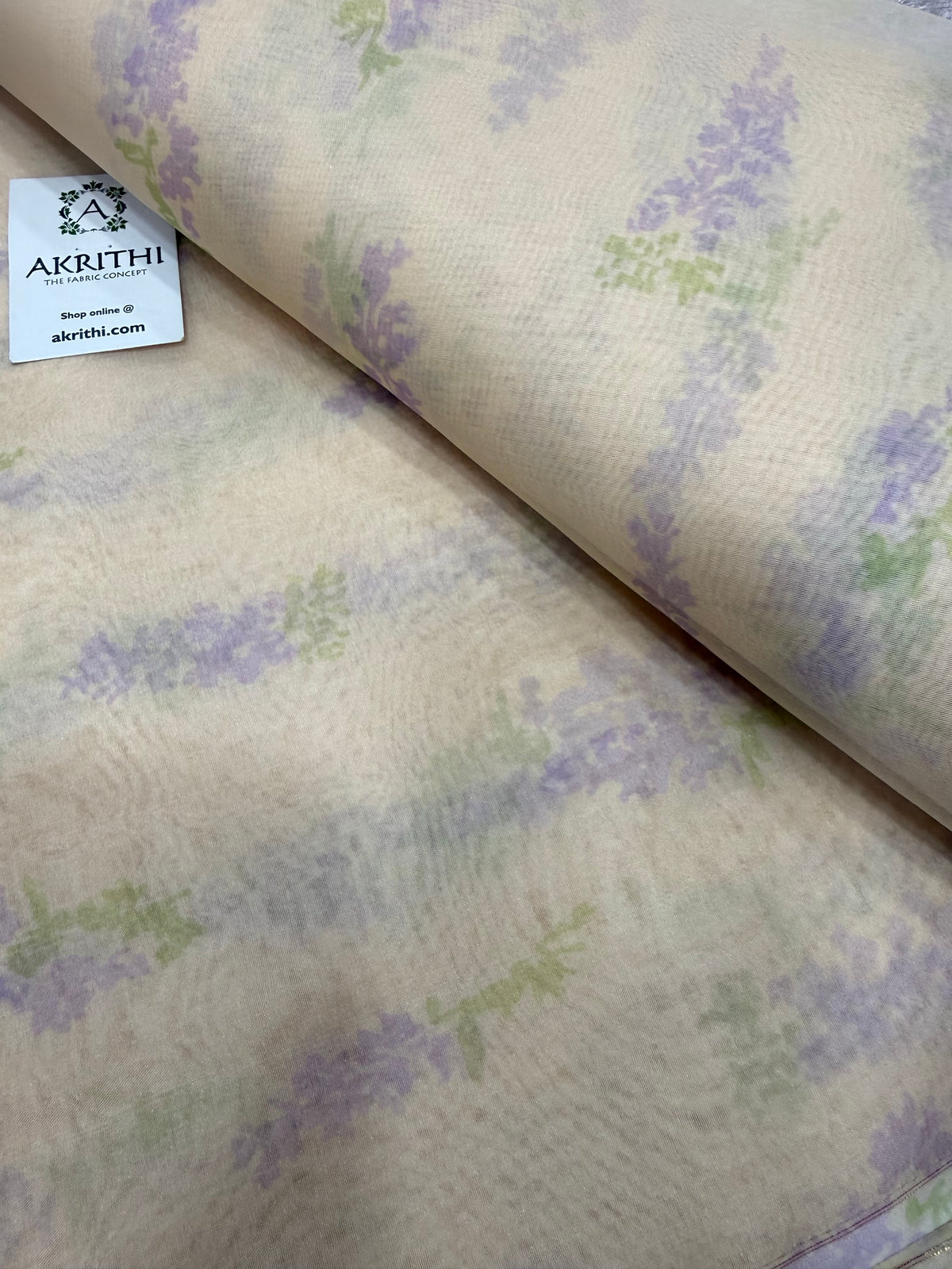 Digital floral Printed organza fabric
