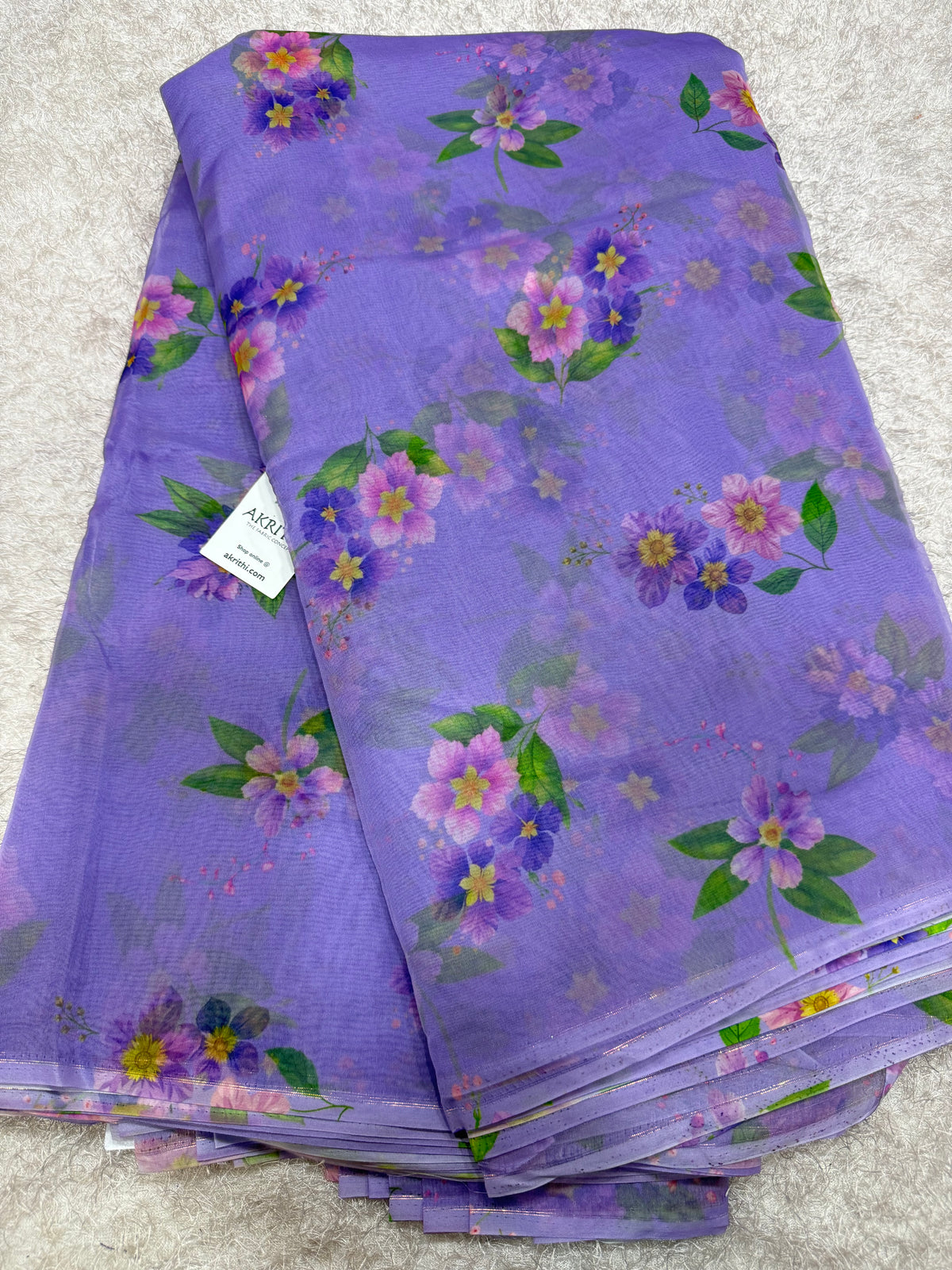 Digital floral Printed organza fabric