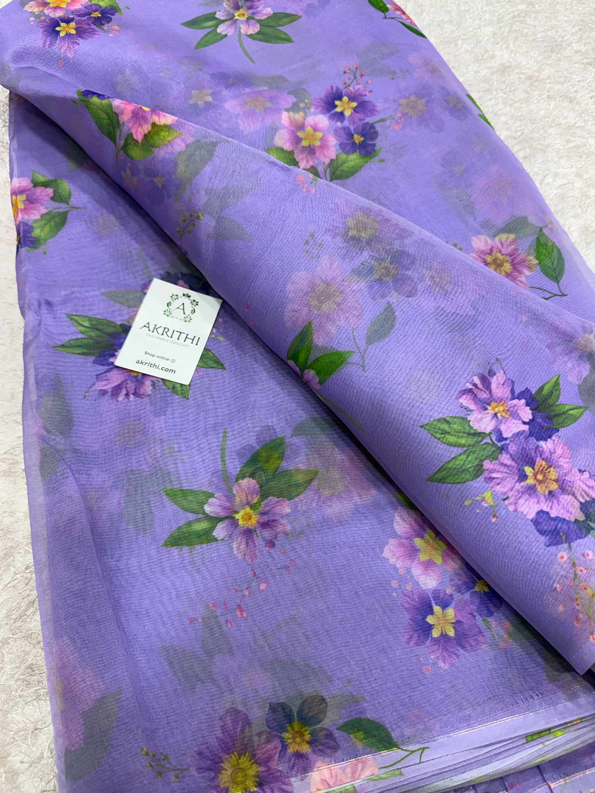 Digital floral Printed organza fabric