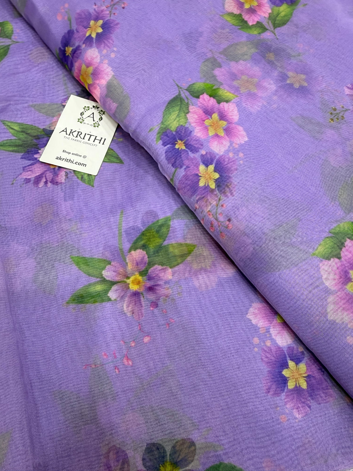 Digital floral Printed organza fabric