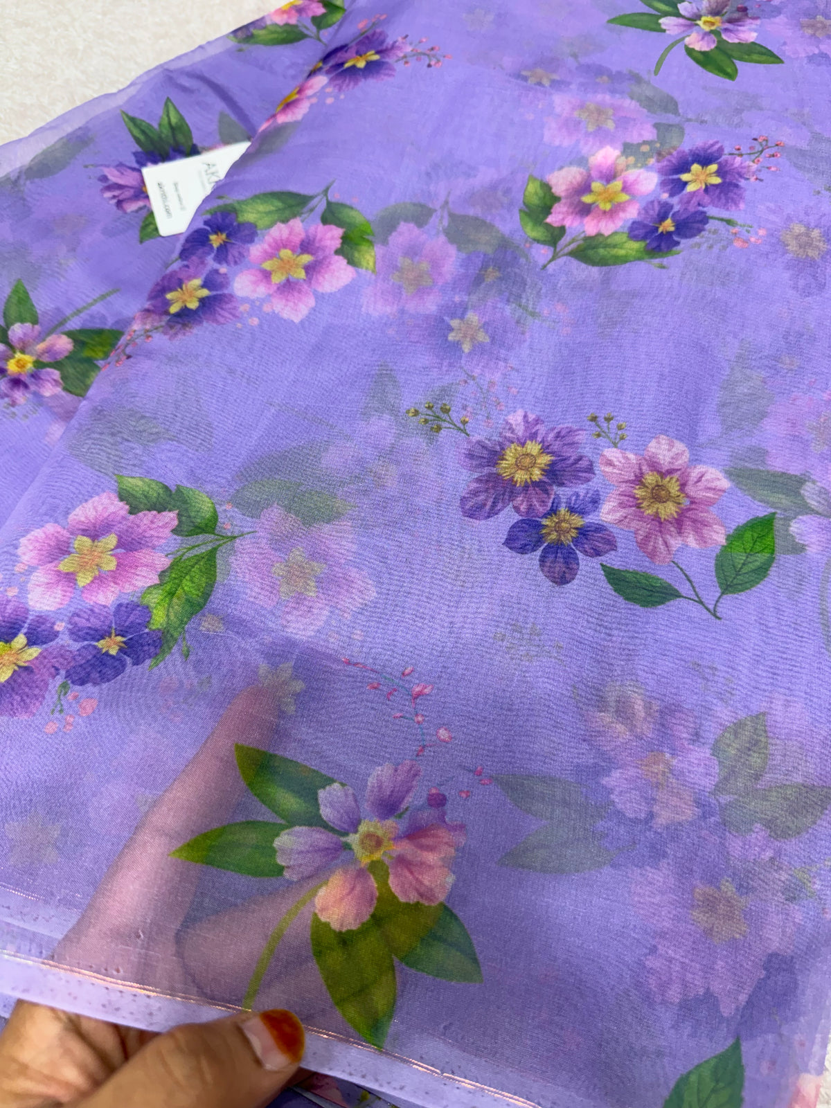 Digital floral Printed organza fabric