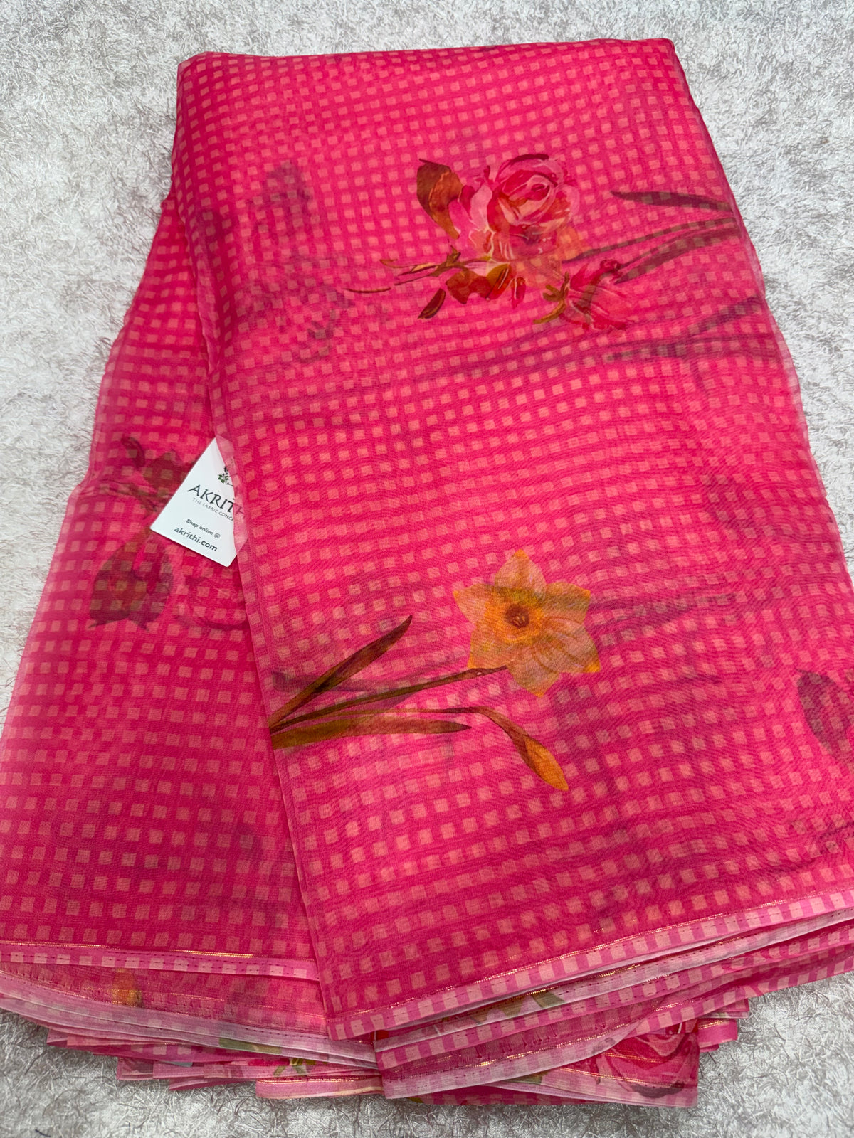 Digital floral Printed organza fabric