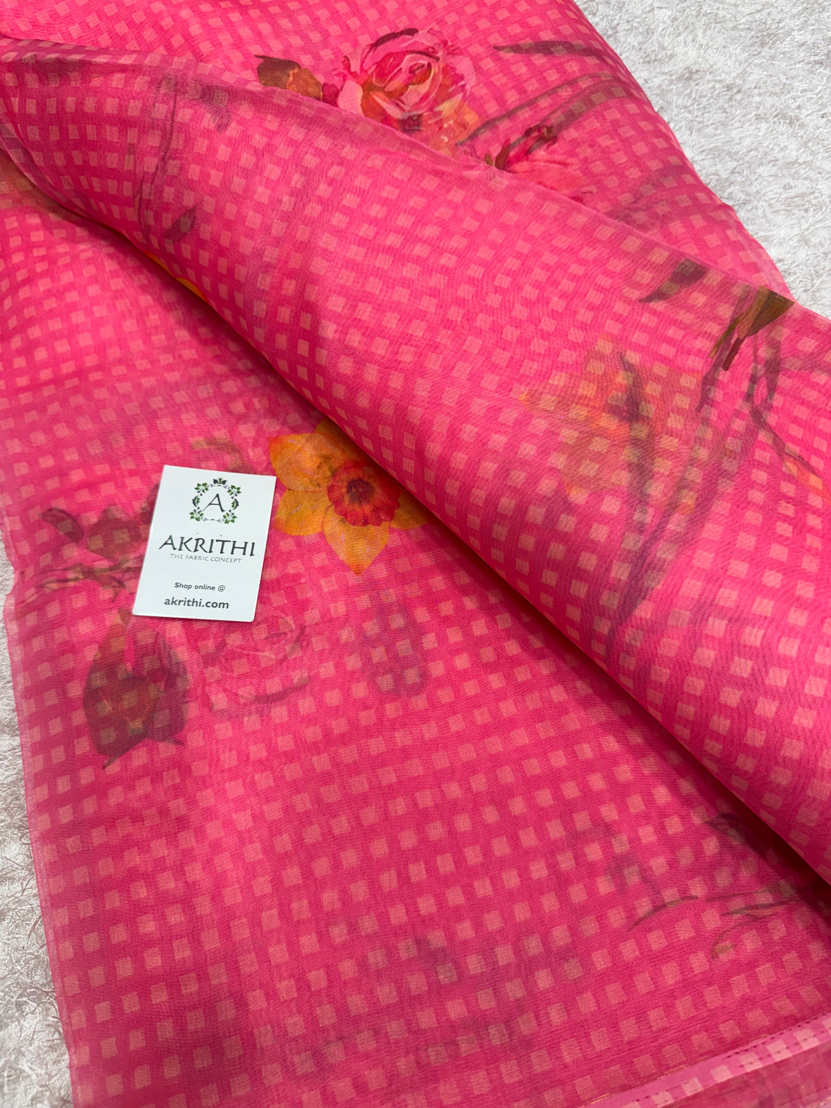 Digital floral Printed organza fabric