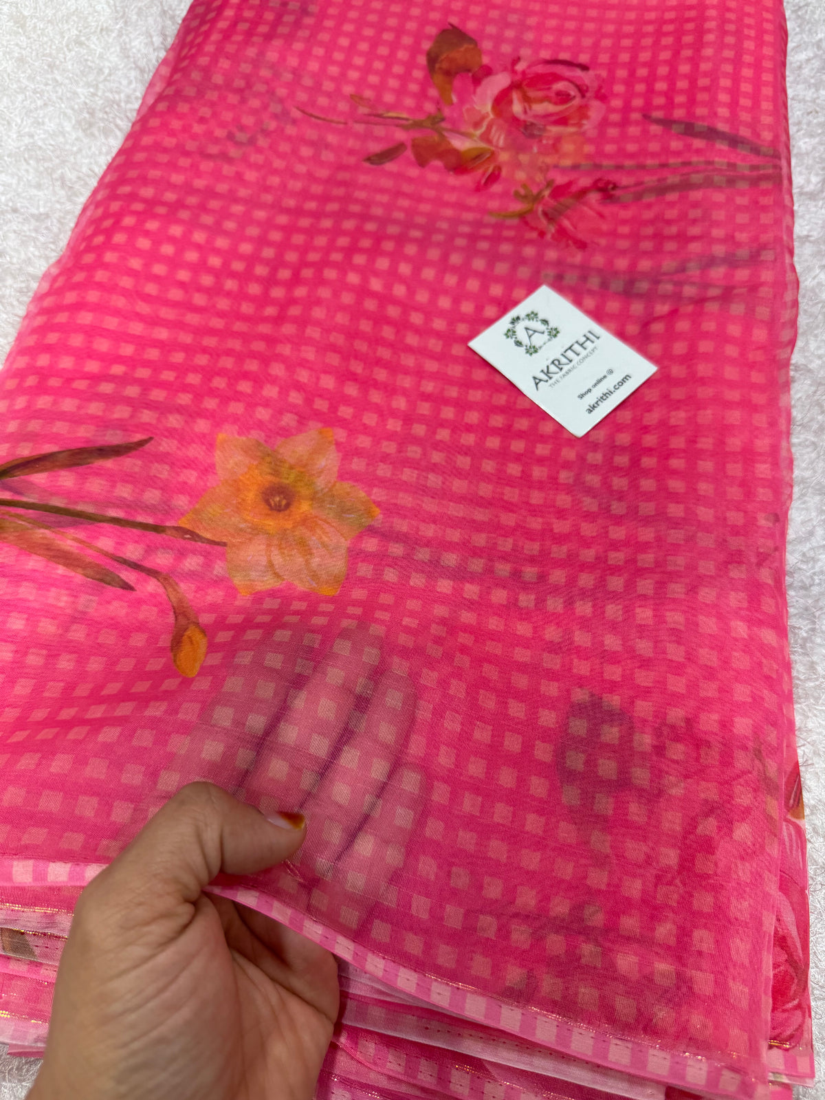 Digital floral Printed organza fabric