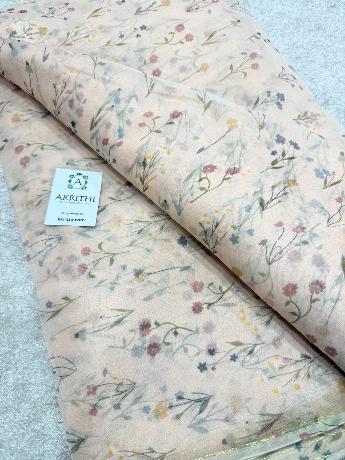 Digital floral Printed organza fabric
