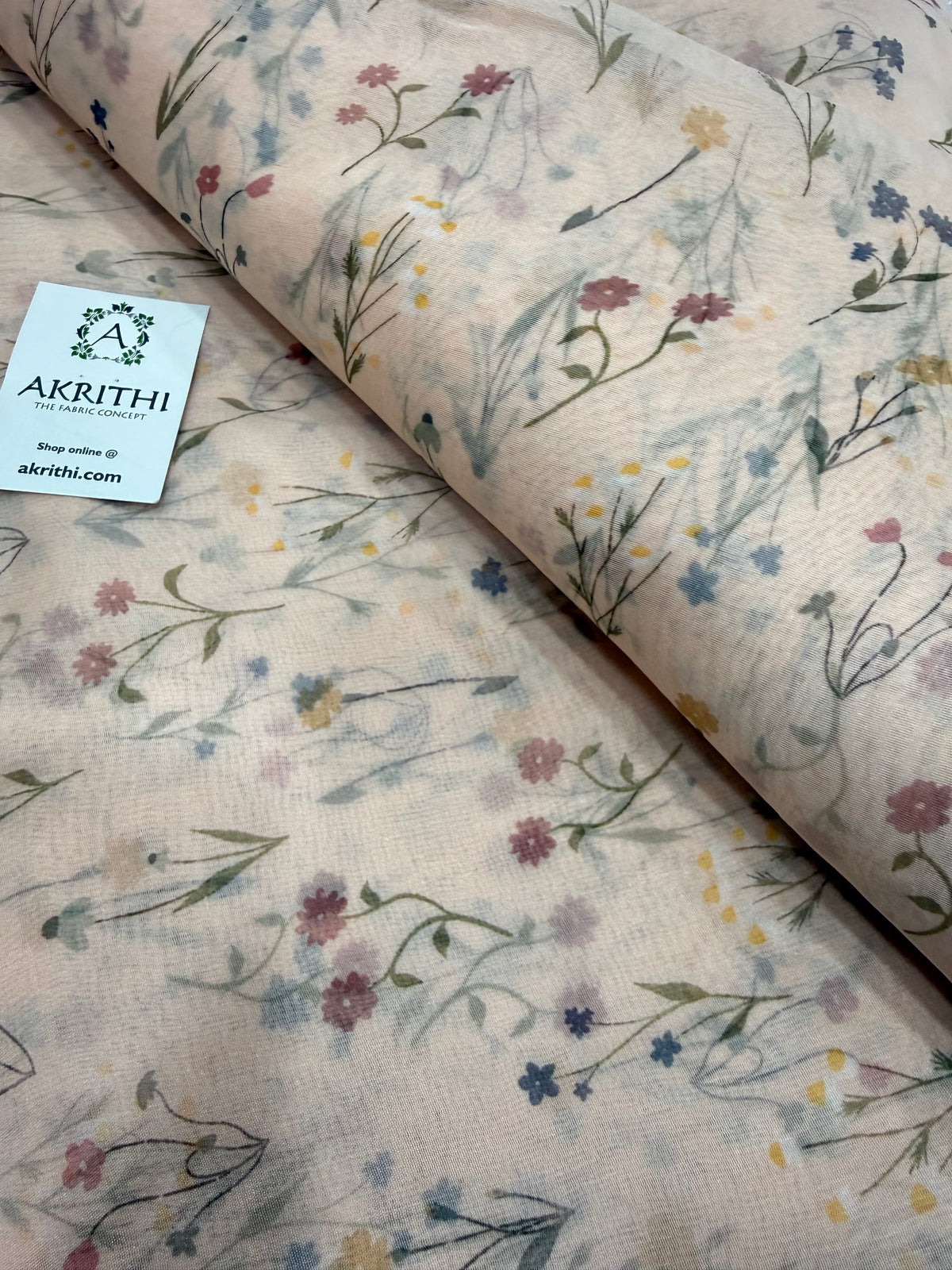 Digital floral Printed organza fabric