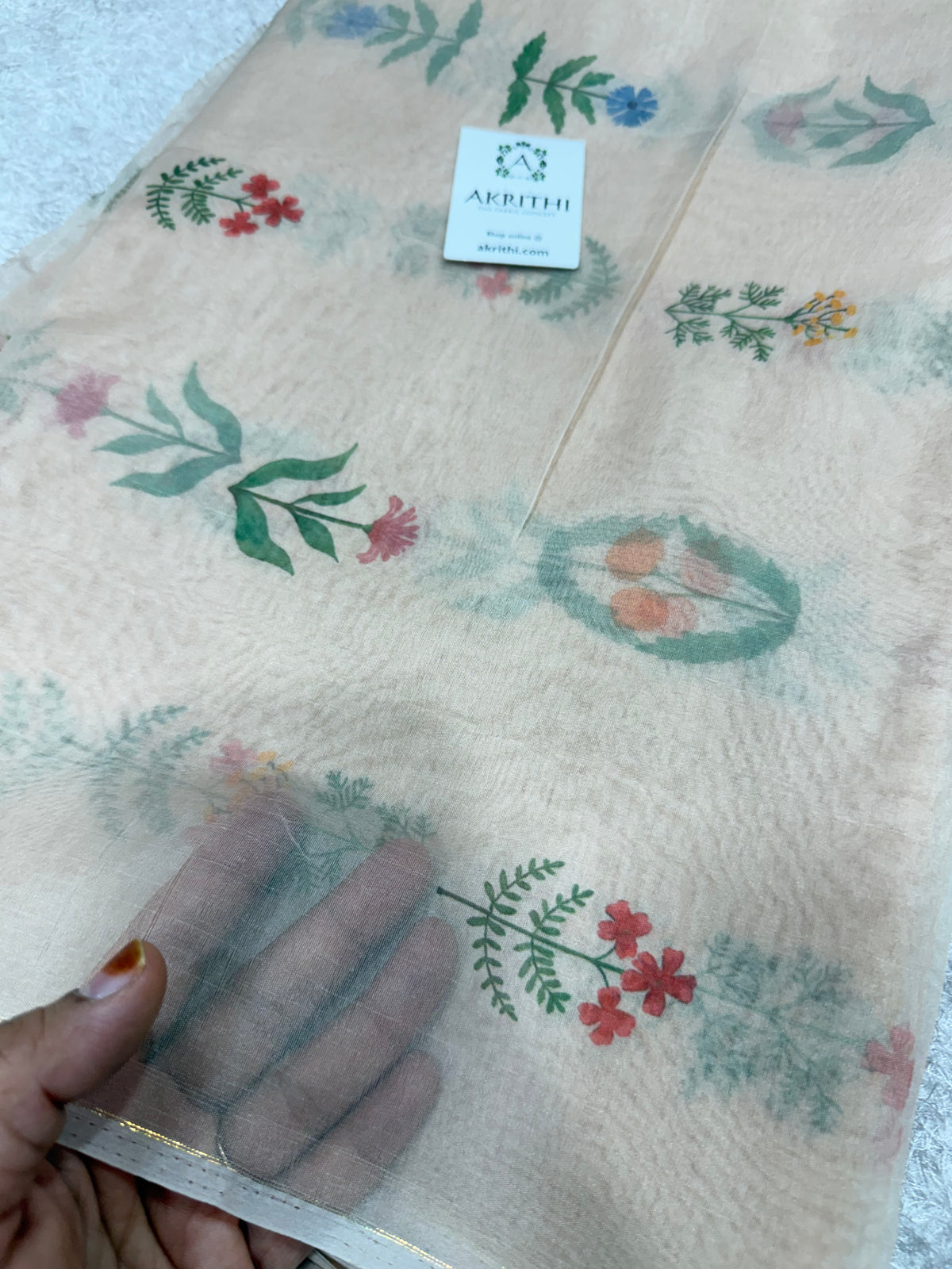 Digital floral Printed organza fabric