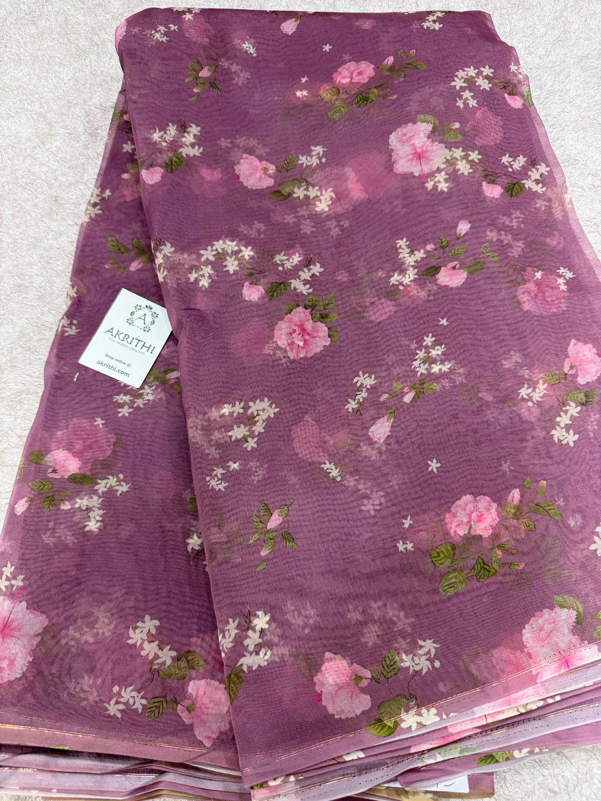 Digital floral Printed organza fabric
