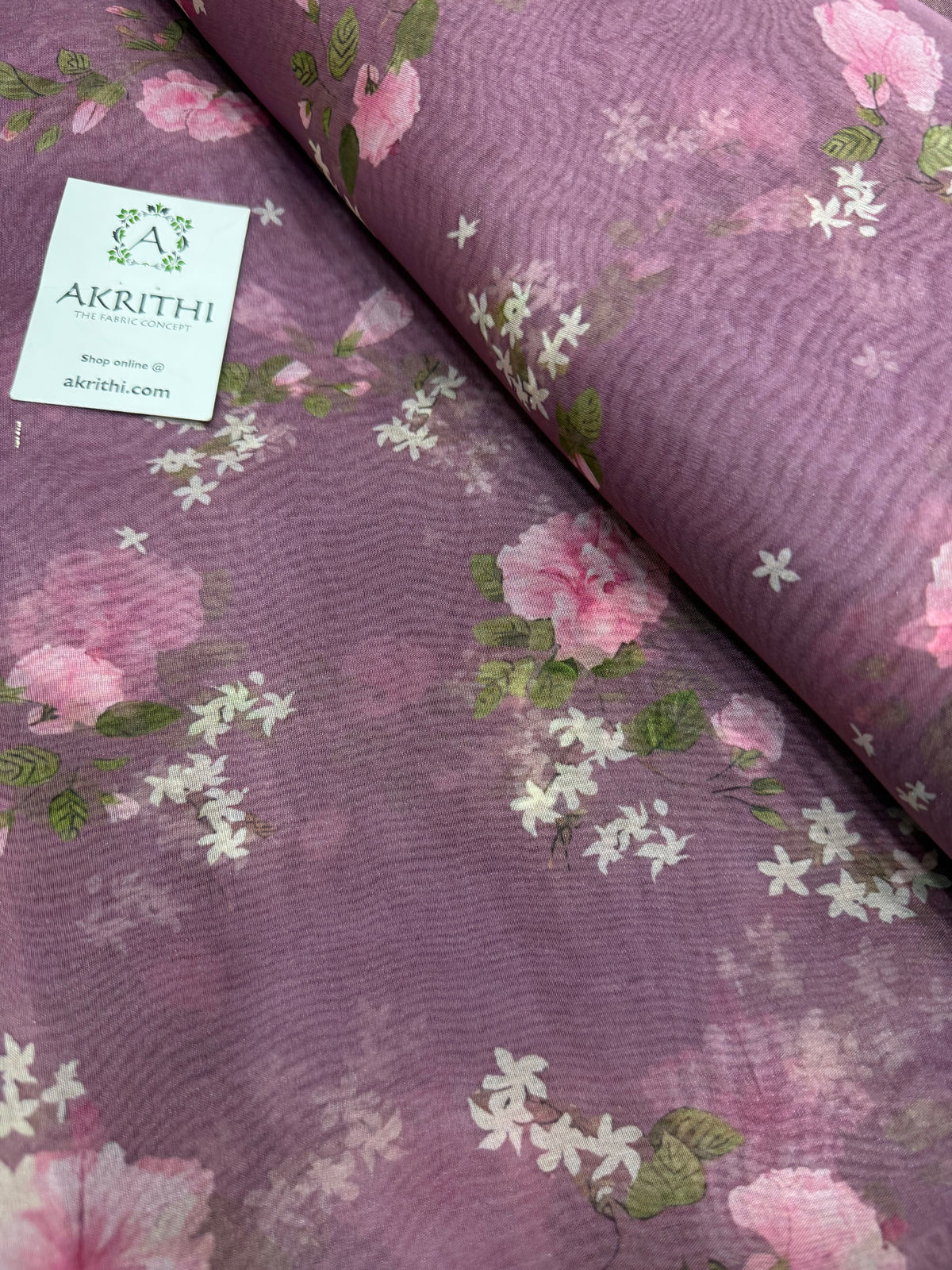Digital floral Printed organza fabric