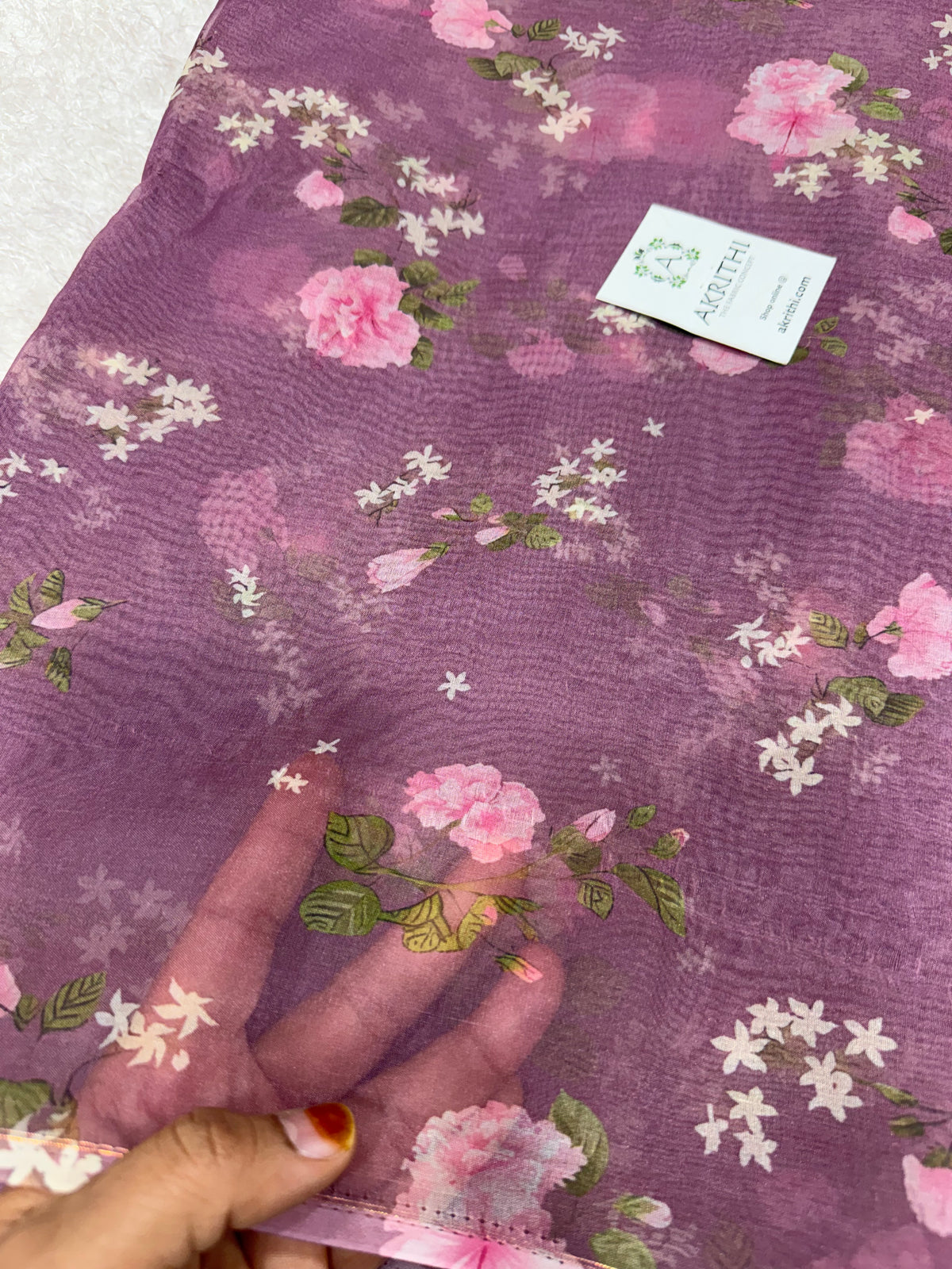 Digital floral Printed organza fabric