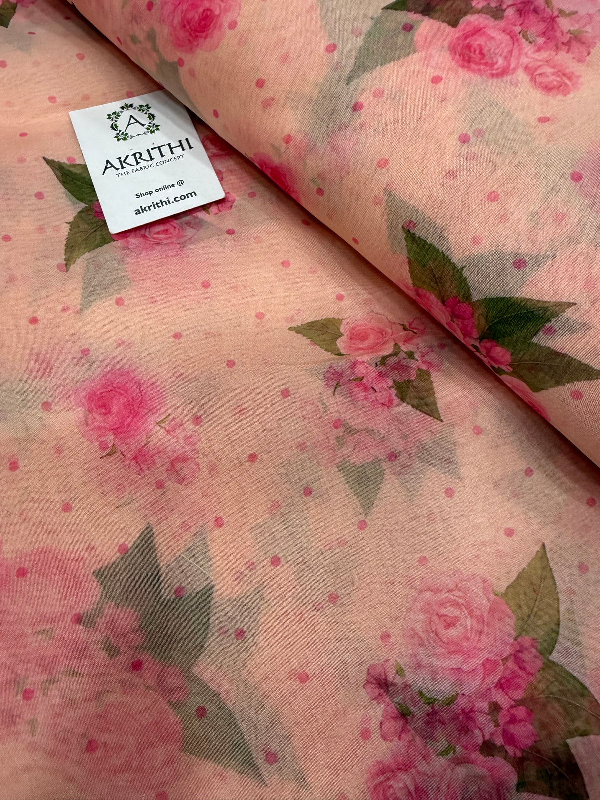 Digital floral Printed organza fabric