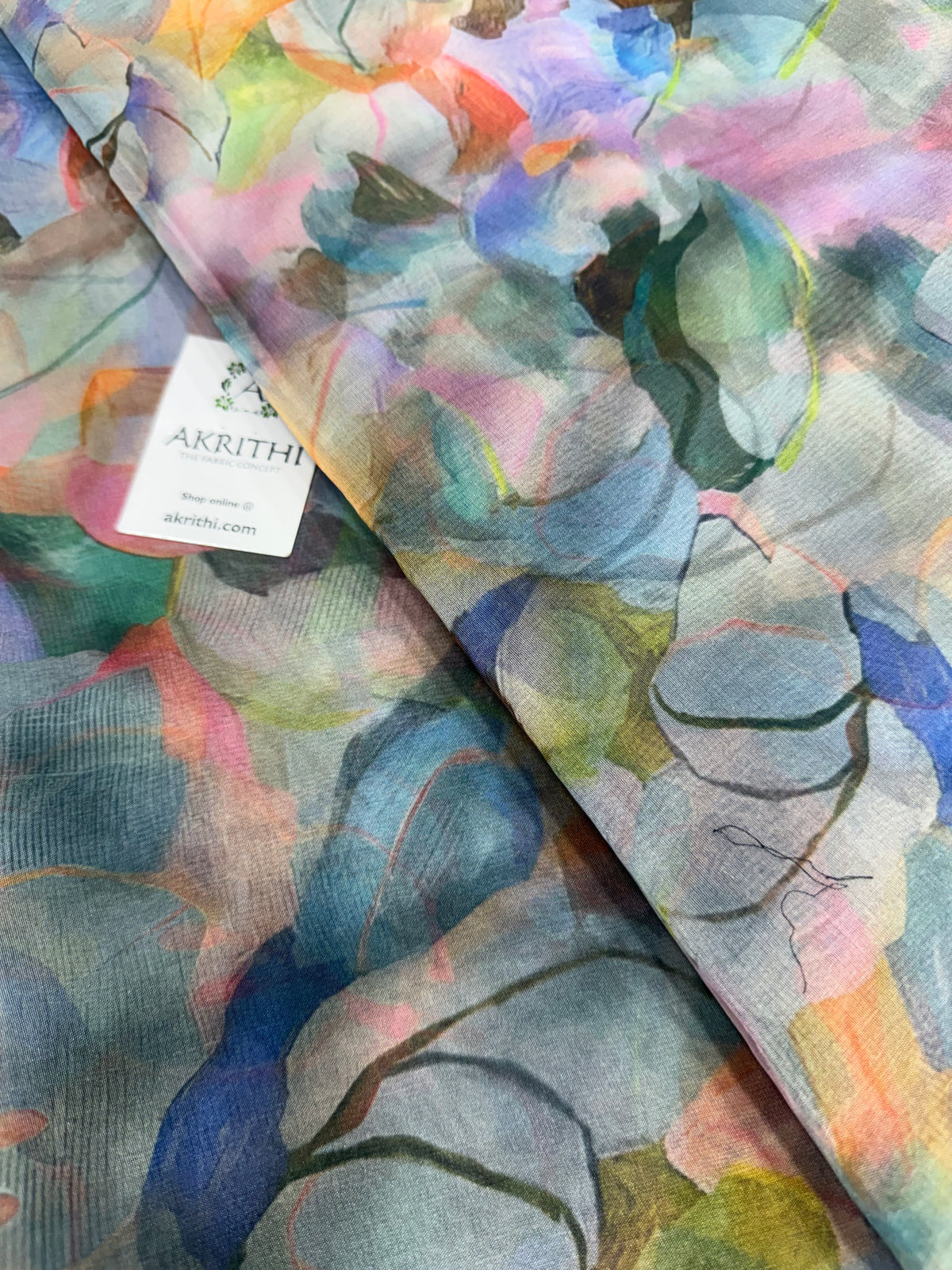 Digital floral Printed organza fabric
