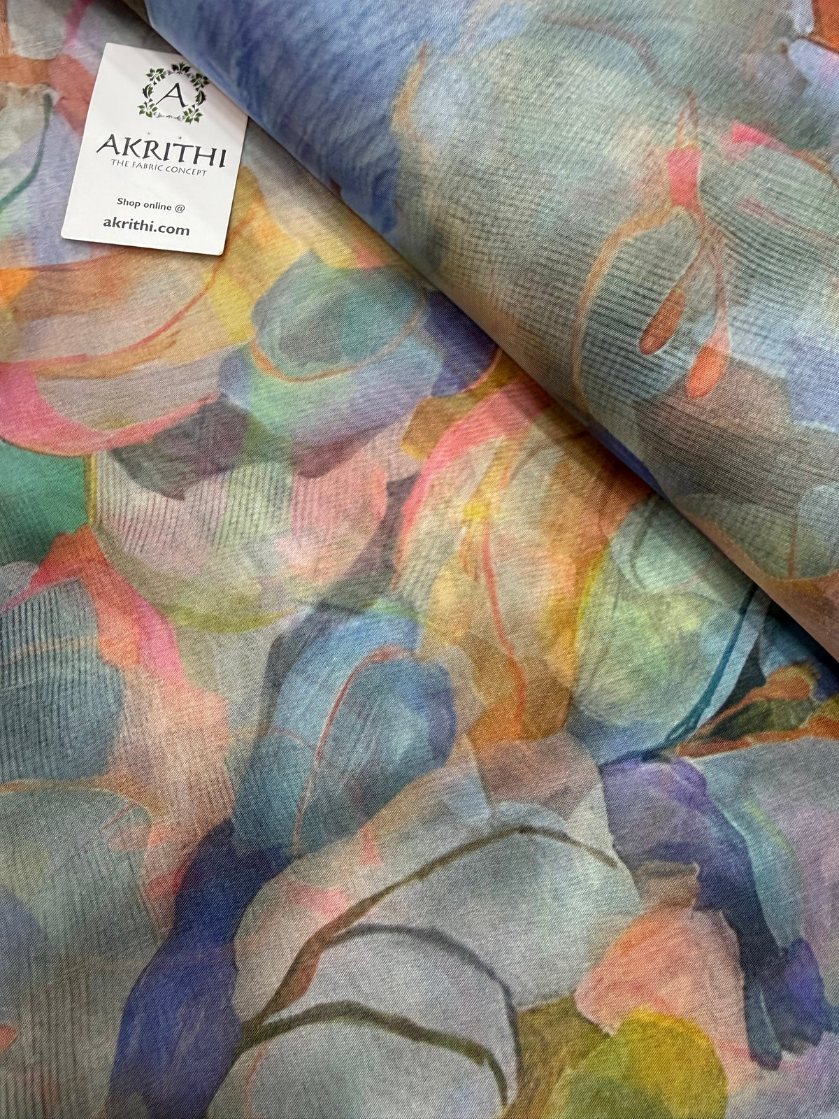 Digital floral Printed organza fabric