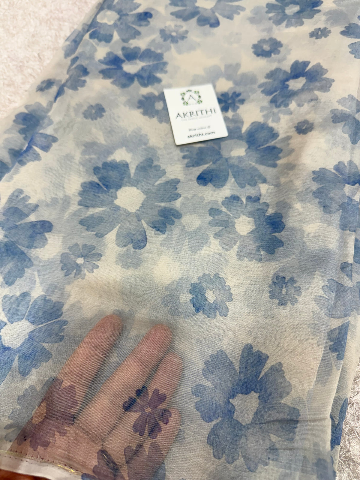 Digital floral Printed organza fabric