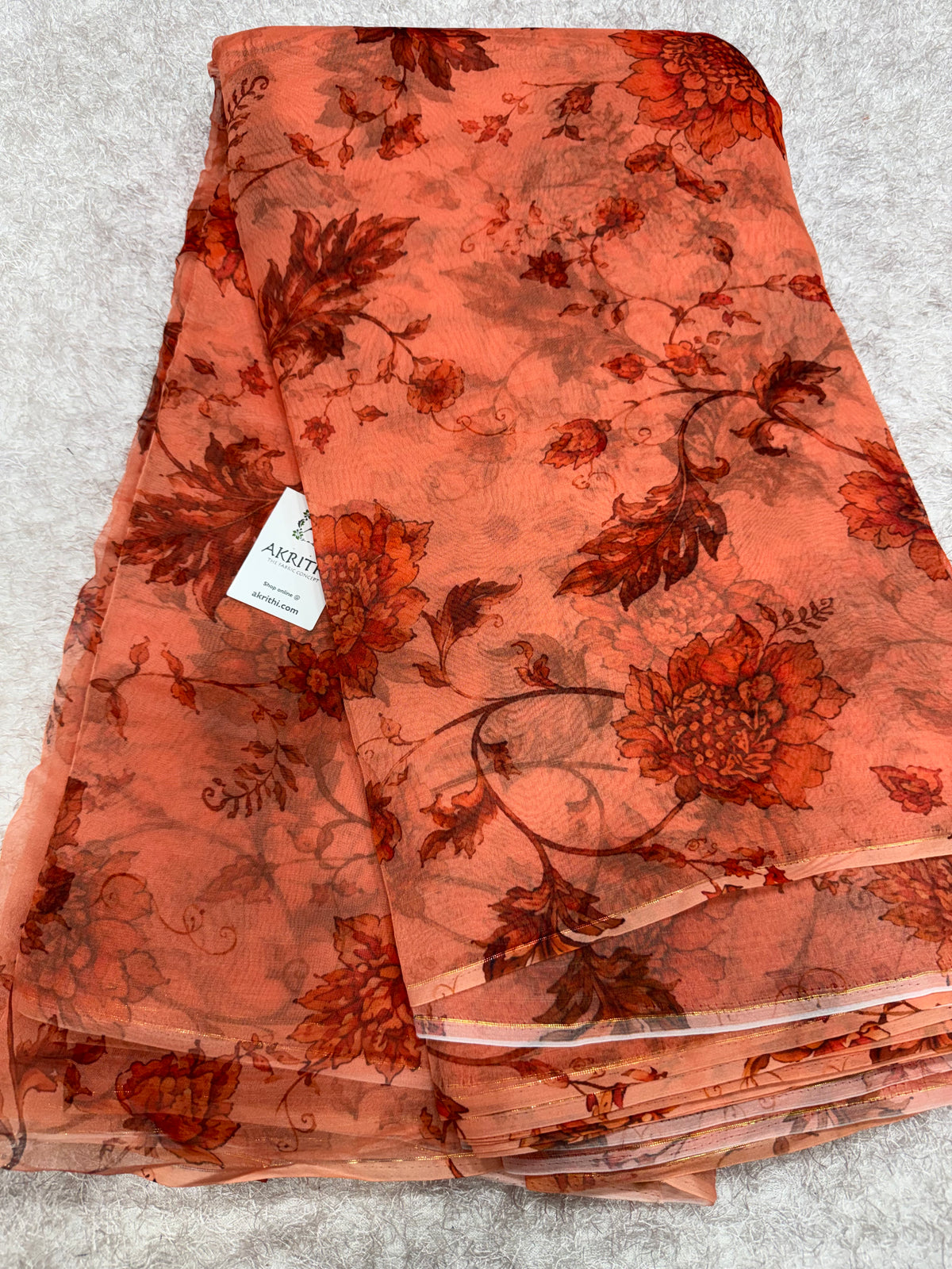 Digital floral Printed organza fabric