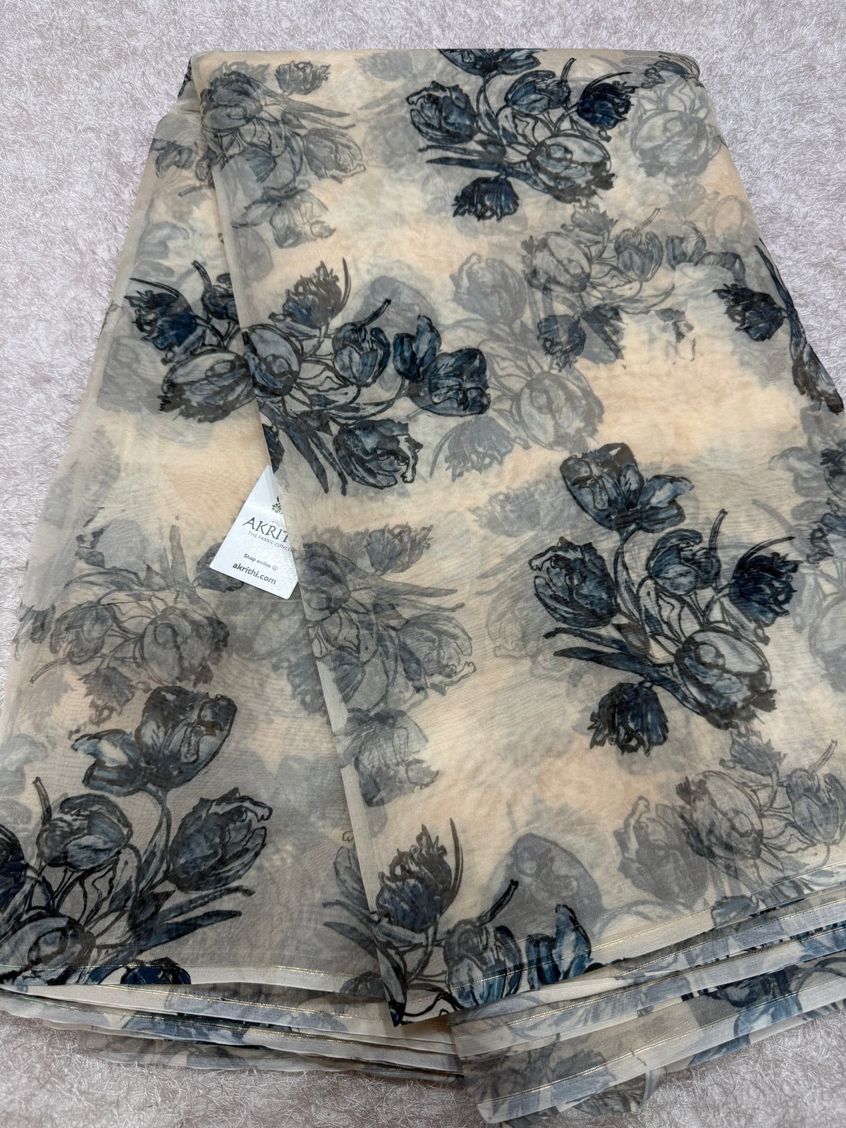 Digital floral Printed organza fabric