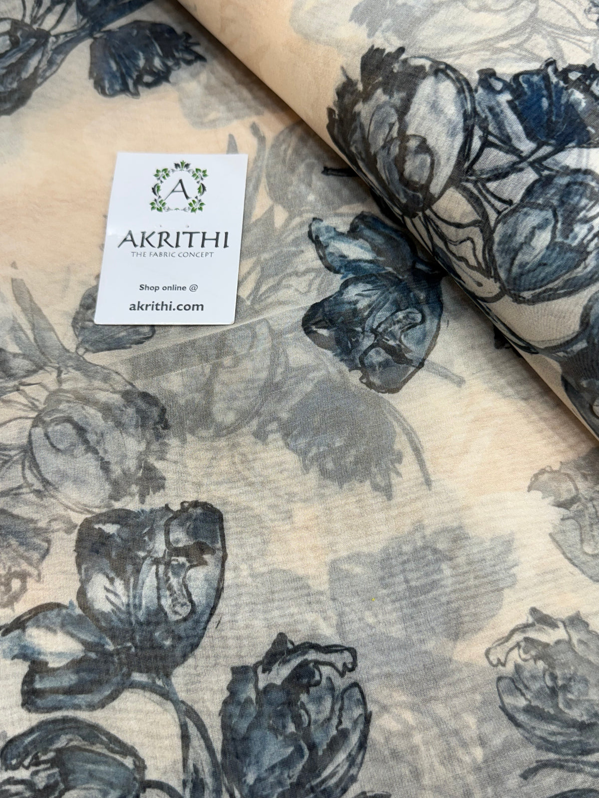 Digital floral Printed organza fabric