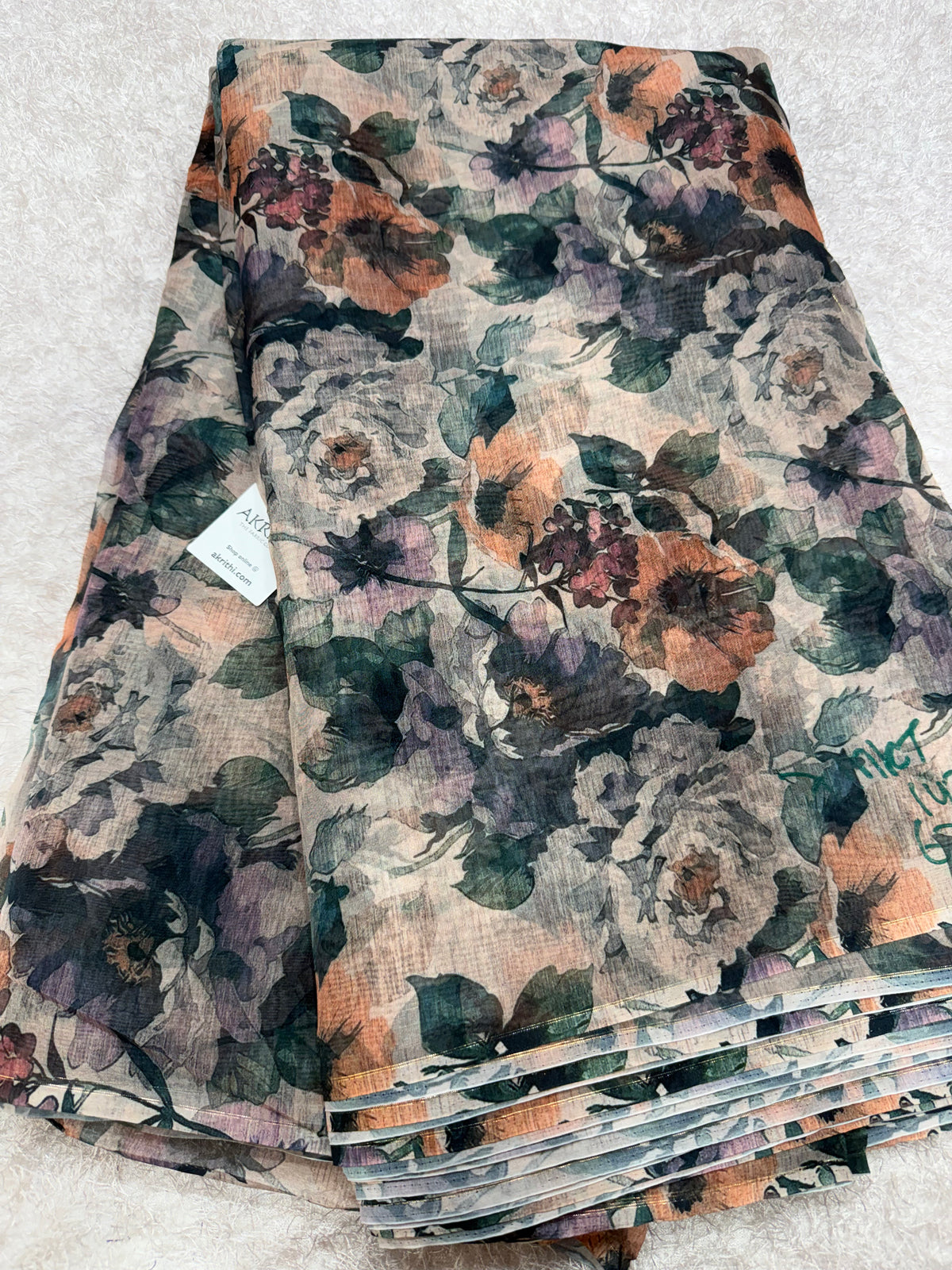 Digital floral Printed organza fabric