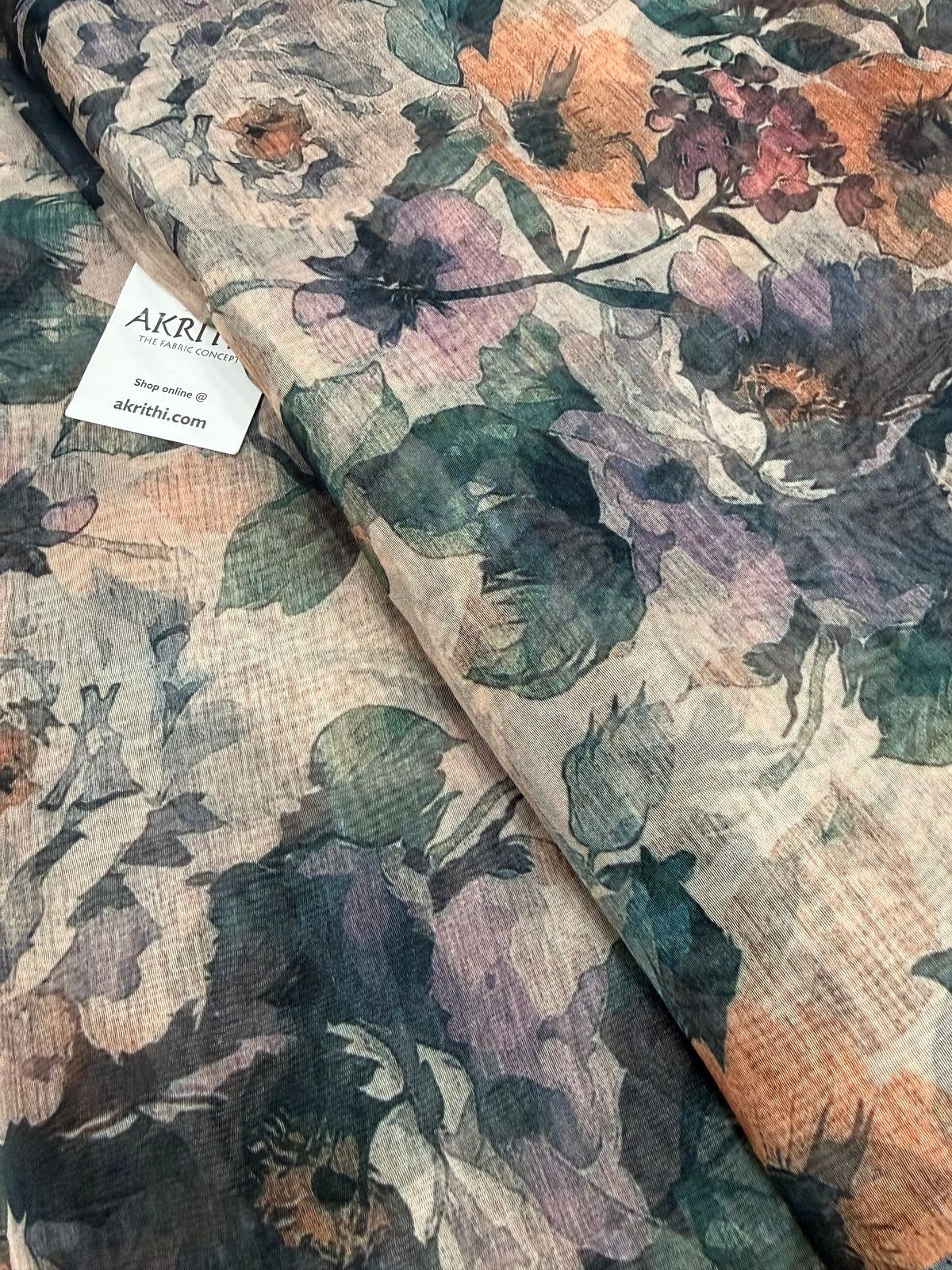 Digital floral Printed organza fabric