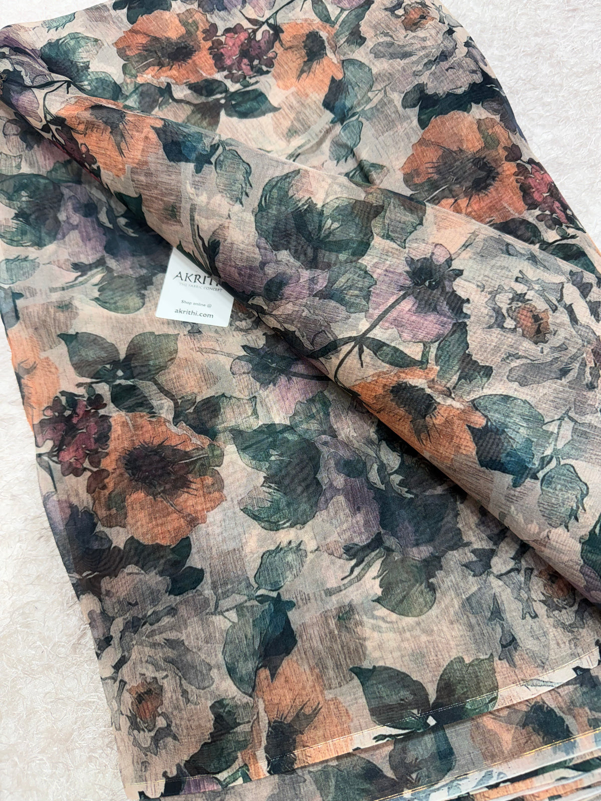 Digital floral Printed organza fabric
