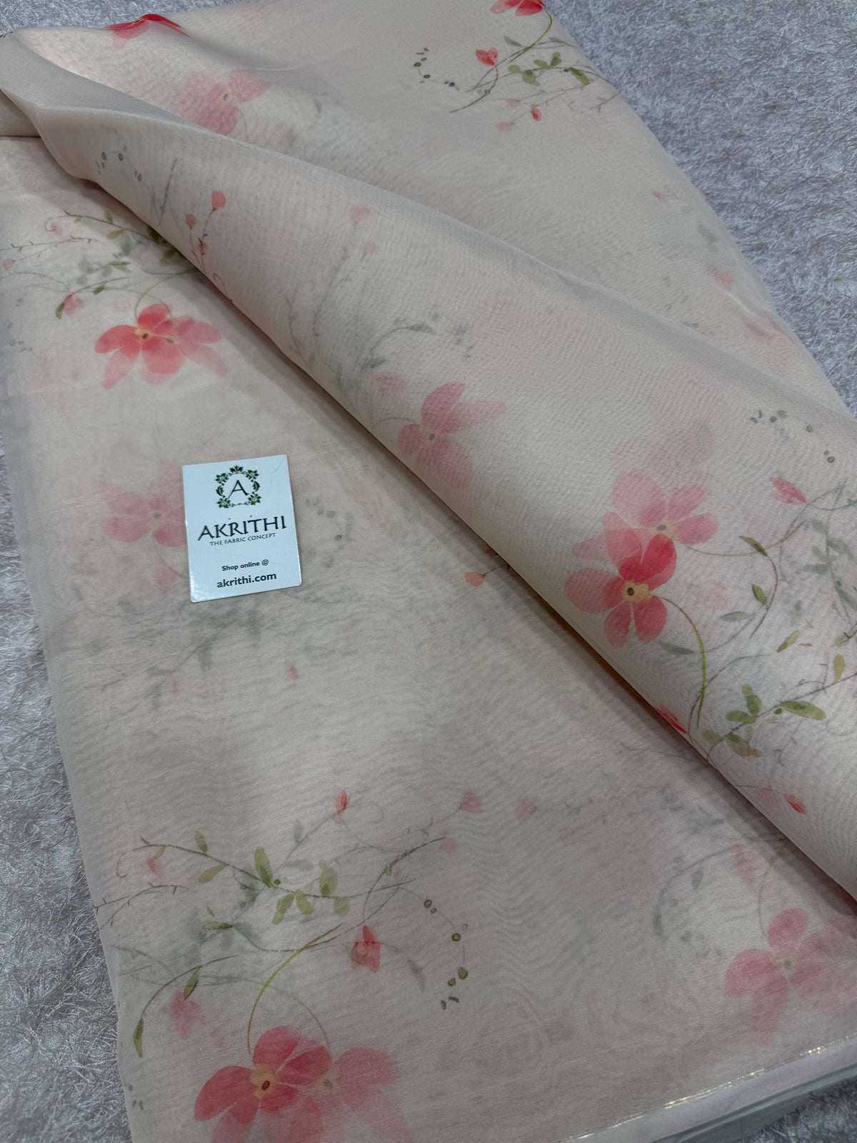 Digital floral Printed organza fabric