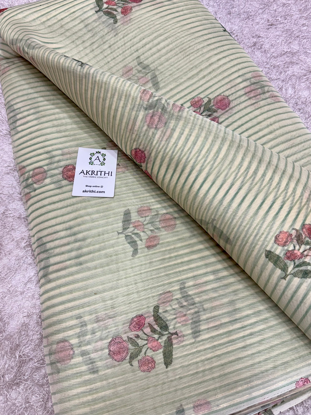 Digital floral Printed organza fabric