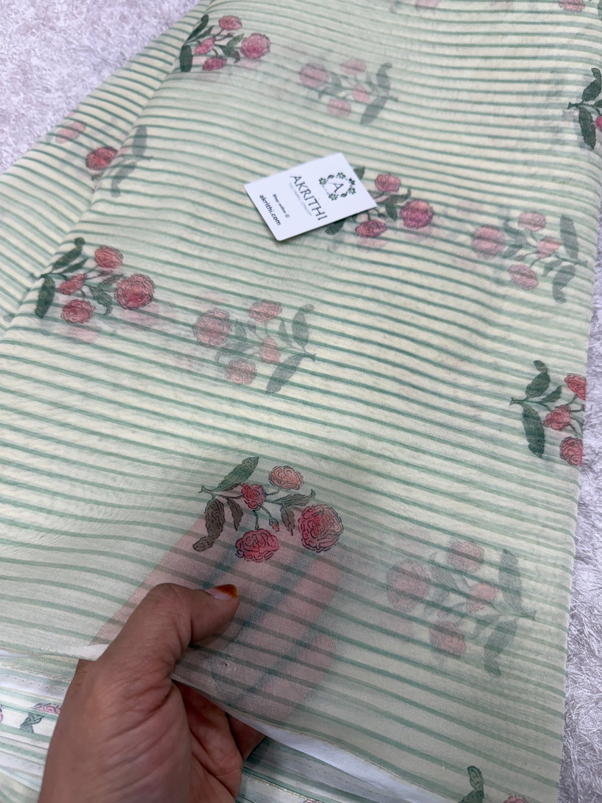 Digital floral Printed organza fabric