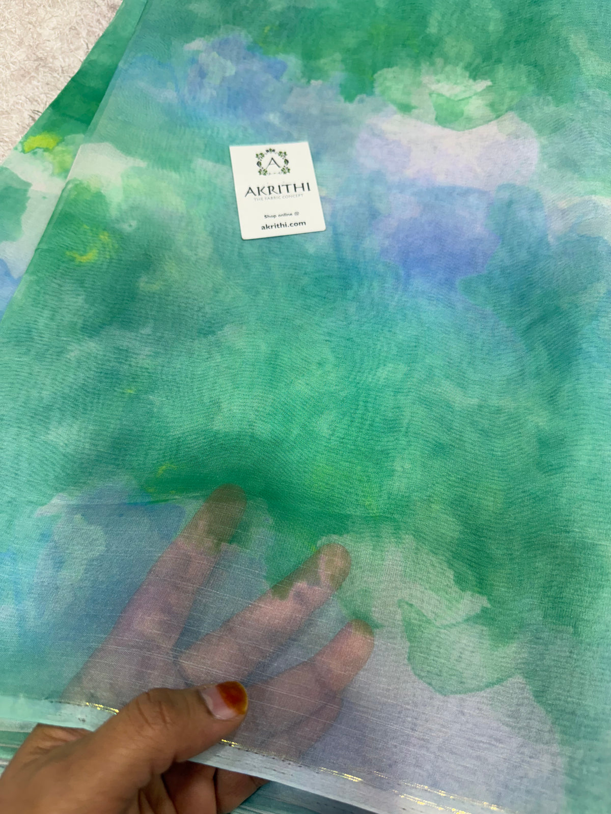 Digital floral Printed organza fabric