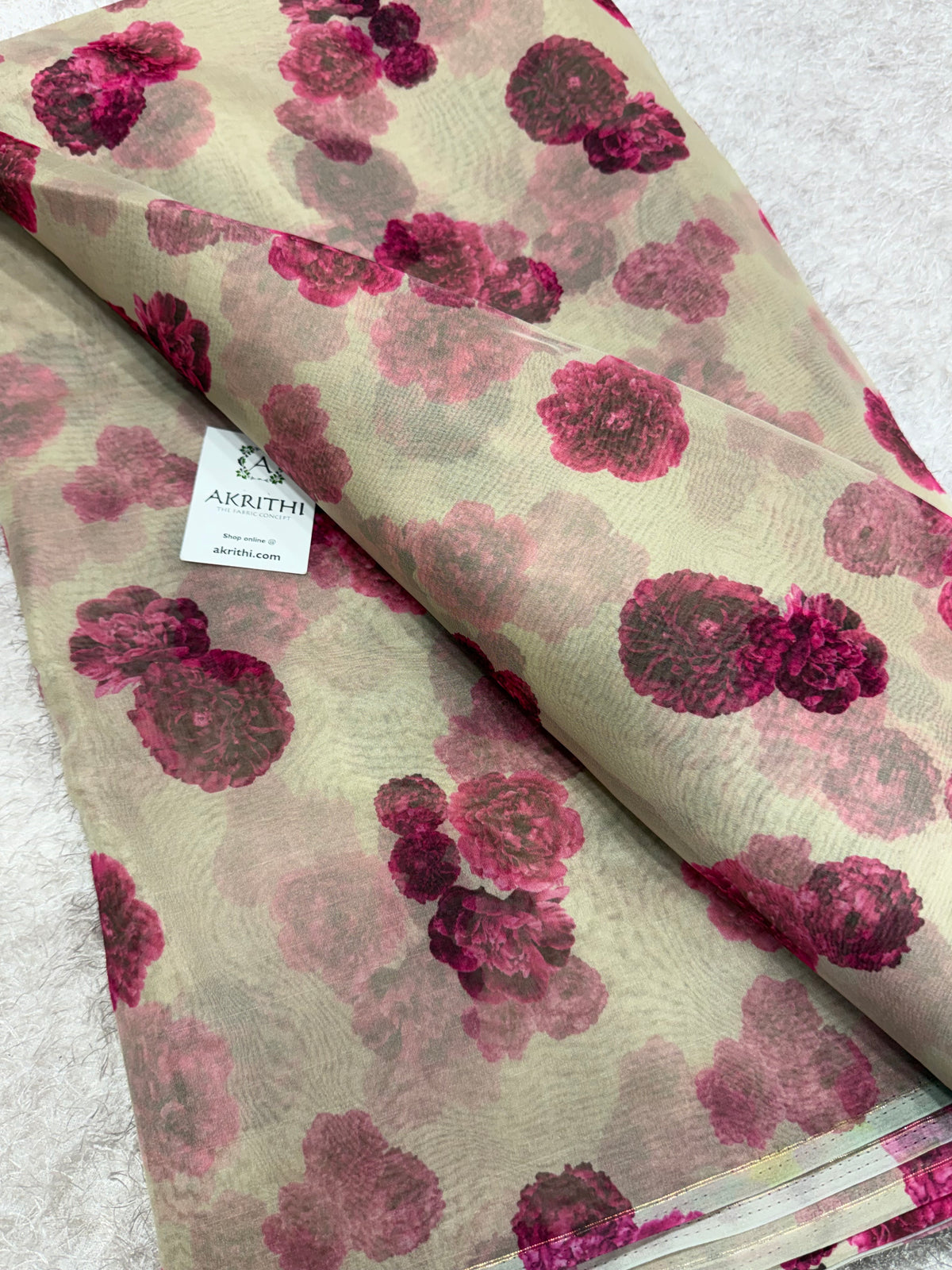 Digital floral Printed organza fabric