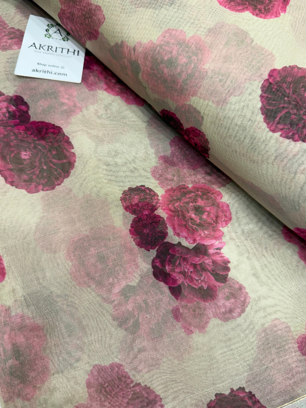 Digital floral Printed organza fabric
