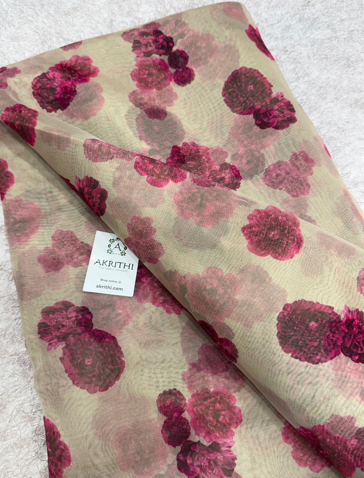 Digital floral Printed organza fabric