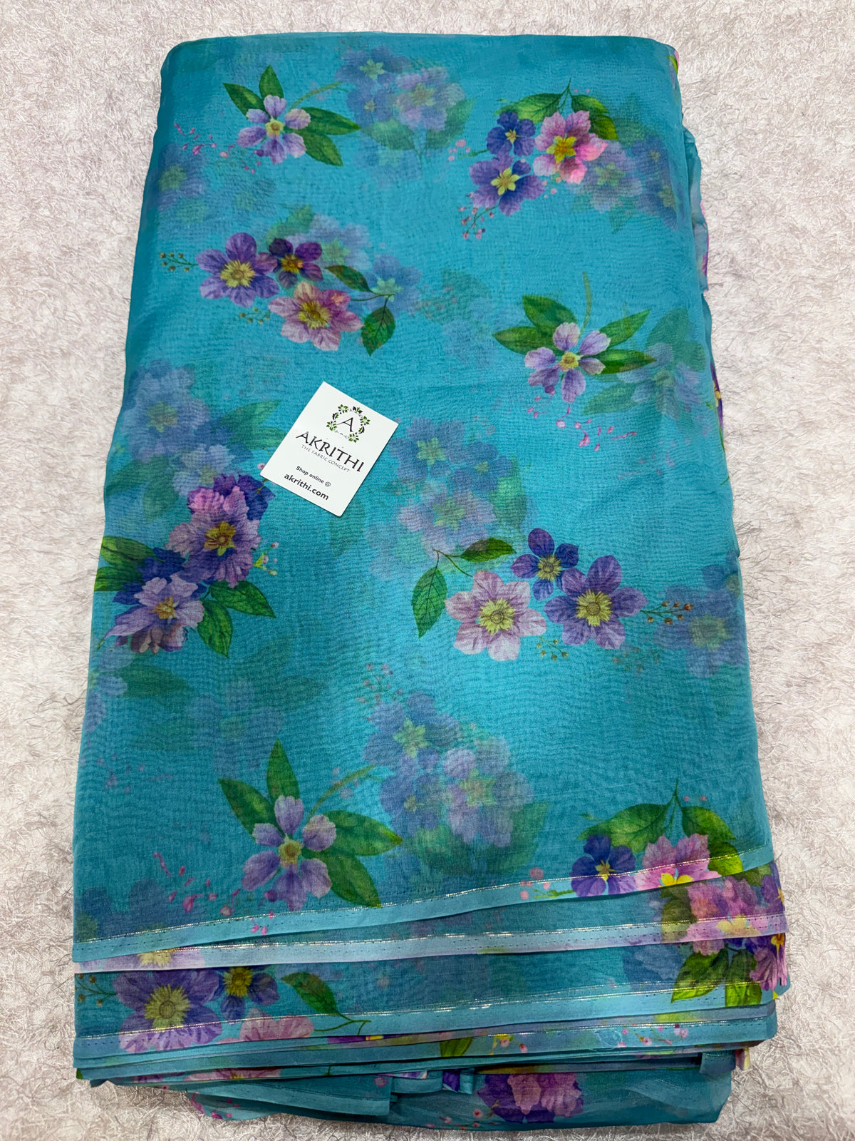 Digital floral Printed organza fabric
