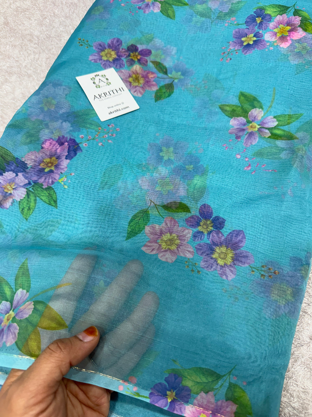 Digital floral Printed organza fabric